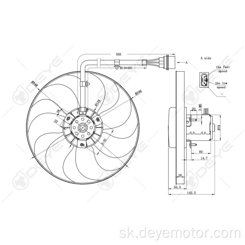 ventilátor chladiča pre VW GOLF VW BORA